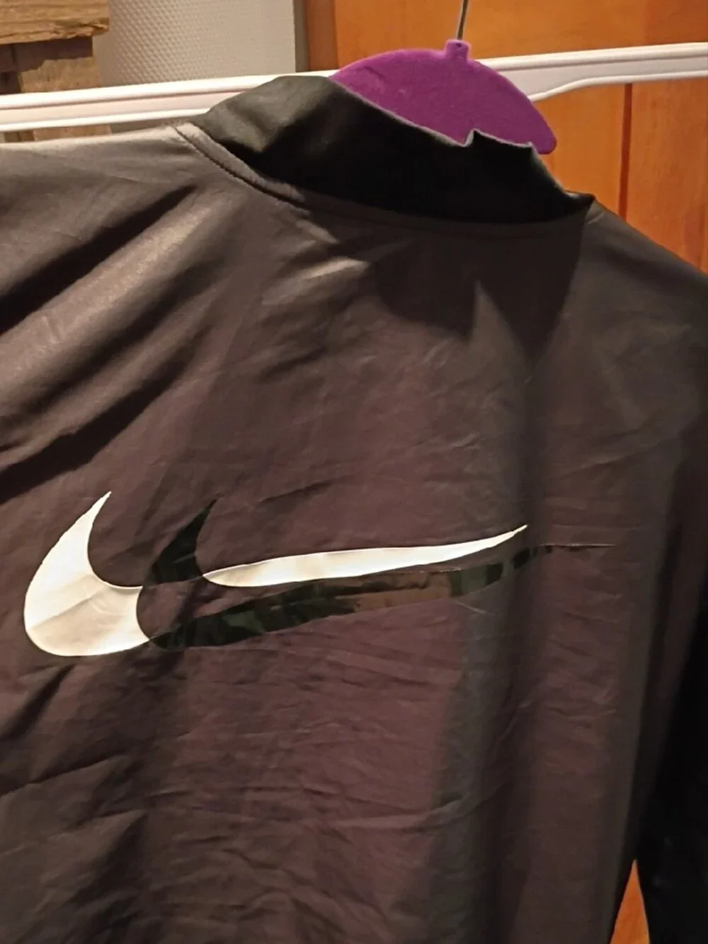 Nike Black Windbreaker Jacket with Reflective Swoosh